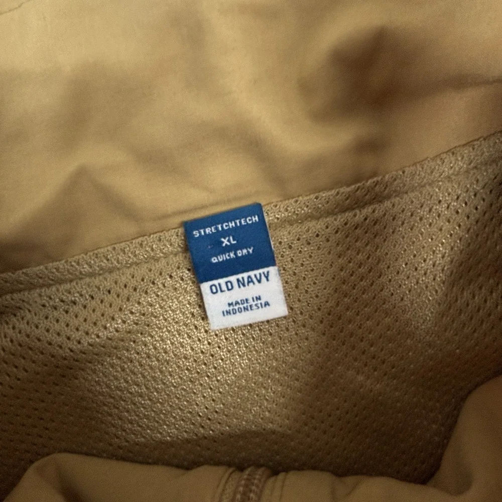 OLD NAVY Loose Stretch Tech Cinched Waist Crop Jacket XL ZipUp Mustard Vent EUC - Picture 5 of 12